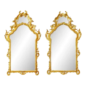 Pair of Late 19th Century Italian Rococo Giltwood Mirrors