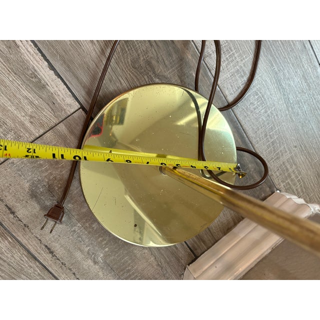 1970s Heavy Brass Adjustable Height Floor Lamp MCM “Pharmacy Lamp” For Sale - Image 10 of 12