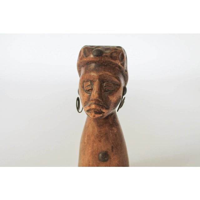 Mid 20th Century Carved Wood African Bust Figure For Sale - Image 5 of 7