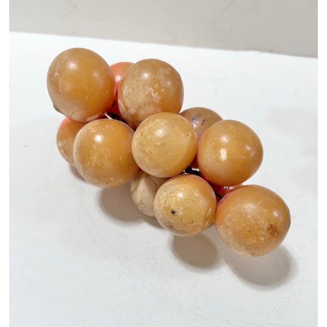 Stone Vintage Blush Pink and Golden Alabaster Grape Clusters – A Pair For Sale - Image 7 of 10