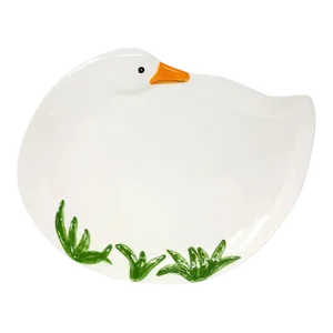 16" Vintage Metlox California Ceramic Swan Platter