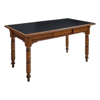 The Vintage Carved-Leg Leather Top Desk For Sale