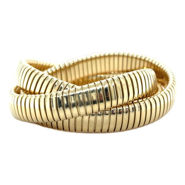 Late 20th Century Sidney Garber, 18k Yellow Gold Rolling Bangle Bracelet For Sale