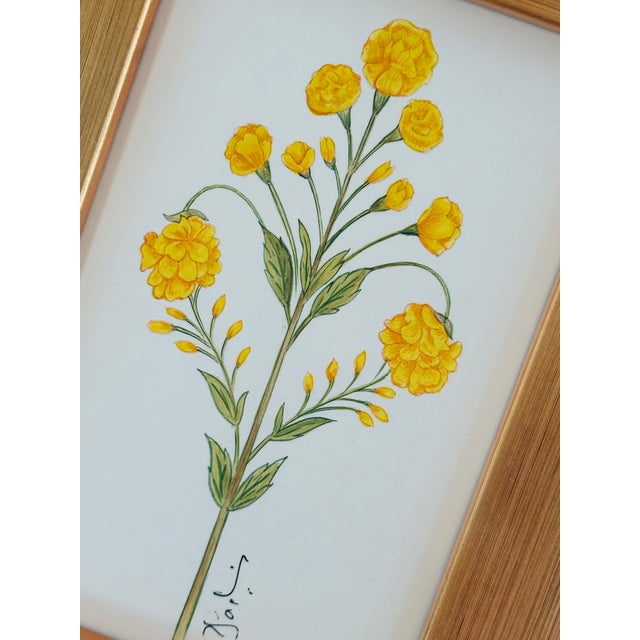 A beautifully hand-painted yellow floral painting, created with exquisite attention to detail by our master artists....
