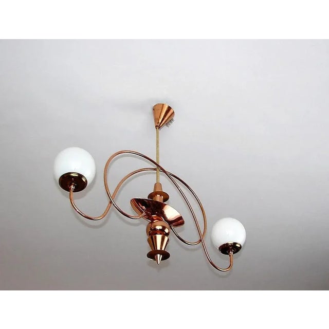 Gold Mid-Century Chandelier, 1960s For Sale - Image 8 of 11
