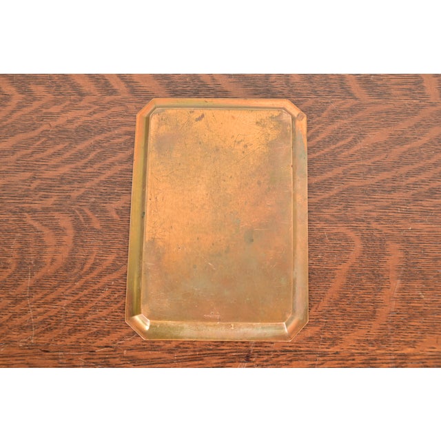 Metal Tiffany & Co. Antique Art Deco Engraved Bronze Tray or Catchall For Sale - Image 7 of 9