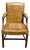Very Fine 19th C. Georgian Style Leather Arm Chair in Ochre / Mustard / Green For Sale