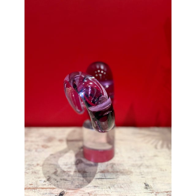 Mid 20th Century Italian Murano Sculpture Signed Lavender Glass. For Sale - Image 4 of 6