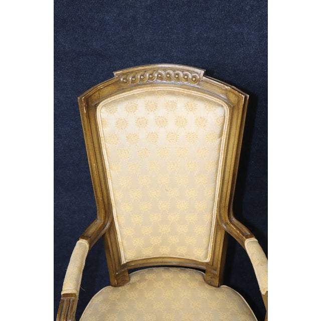 20th C Pair of Tall Back Impressive Louis XVI Style Armchairs For Sale - Image 13 of 13