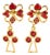 Rochas Gilded Metal and Red Enamel Clip Earrings For Sale