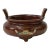 Chinese Zen Oriental Round Wood Ding Shape Incense Display For Sale