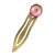 Vintage Art Deco Bookmark, Large Pink Crystal Stone, Four Seed Pearls For Sale