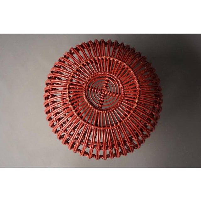 Franco Albini Mid-Century Wicker and Rattan Ottoman attributed to Franco Albini, 1950s For Sale - Image 4 of 10