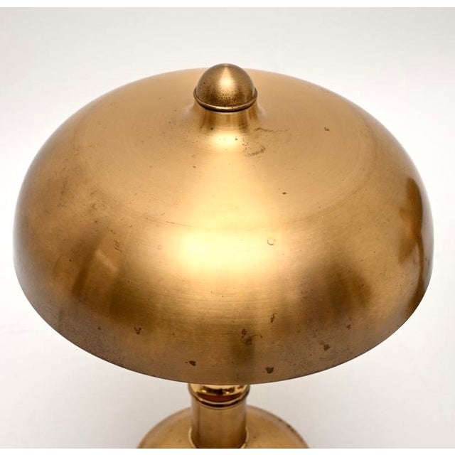 Metal Vintage Brass Mushroom Table Lamps, 1960, Set of 2 For Sale - Image 7 of 11