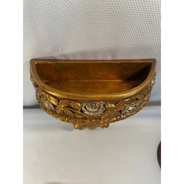 1970s Jaru Decorative Gilded Wall Jardiniere Planter Bracket For Sale - Image 6 of 12