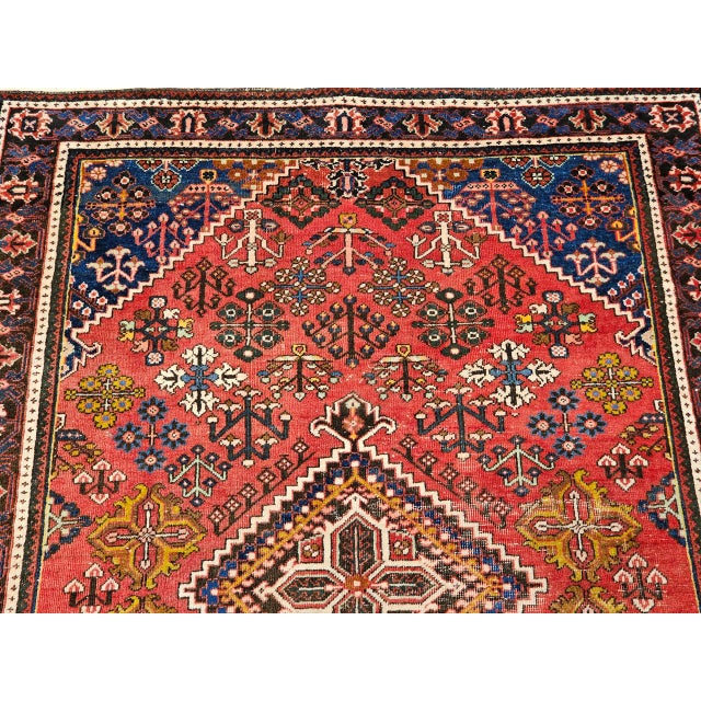 Vintage Persian Joshegan Kashan Rug, Hand-Knotted Wool, Weeping Willow Pattern, Red & Blue, 5x7 For Sale In Chicago - Image 6 of 13