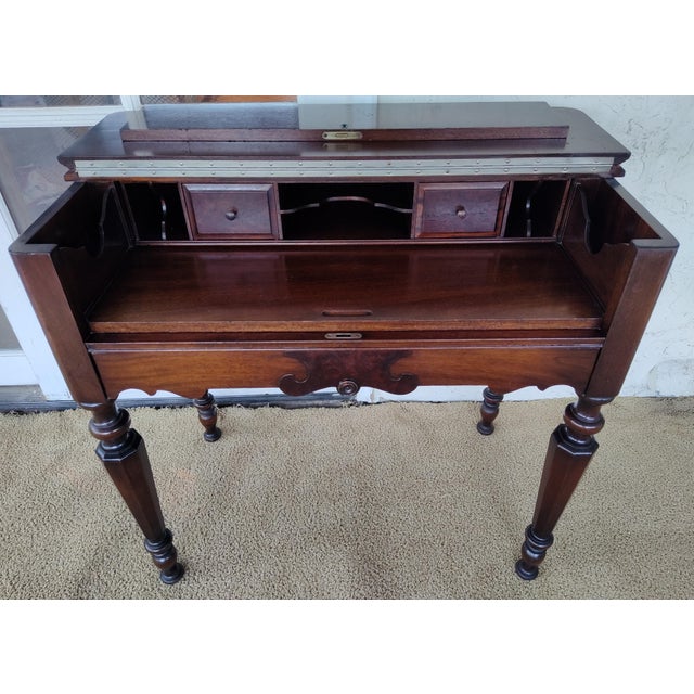 1920s Victorian Mahogany Spinet Desk For Sale In San Diego - Image 6 of 15