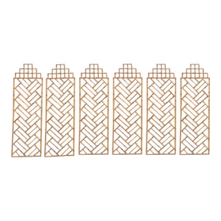 Rare Vintage 6 Screen Panels Room Divider in Bamboo Chinoiserie Boho Chic Coastal Style For Sale