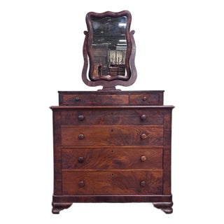 Antique Mid 1800s American Empire Chest of Drawers For Sale