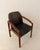Black Mid-Century Modern German Teak Chair in Black Leather, 1960s For Sale - Image 8 of 13