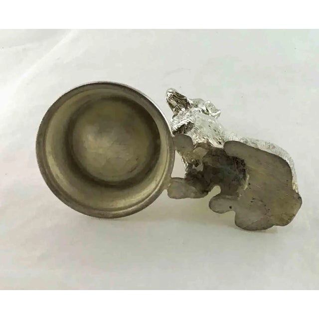 Metal 2000s Metal Retriever Dog With Dish Gilded Open Salt For Sale - Image 7 of 8