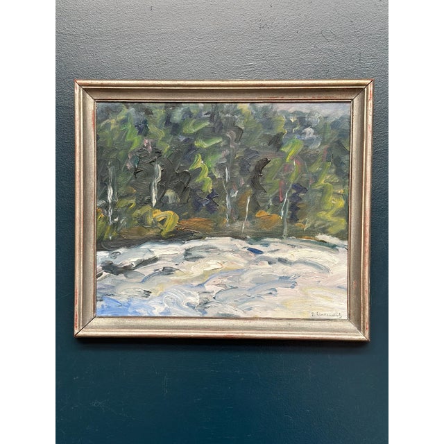 Bertil Lindecrantz, Vinterlandskap, 1950s, Oil on Canvas, Framed For Sale - Image 14 of 18