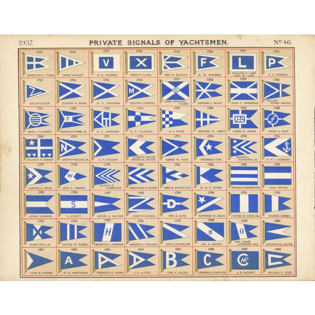 An exceptional set of four original Private Signals of Yachtsmen reference pages published by Lloyd's Register of Yachts,...