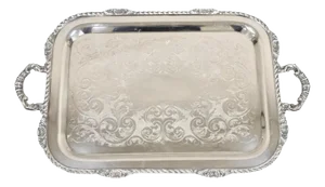 Vintage Marlboro Victorian Style Silver Plated Butlers Serving Platter Tray