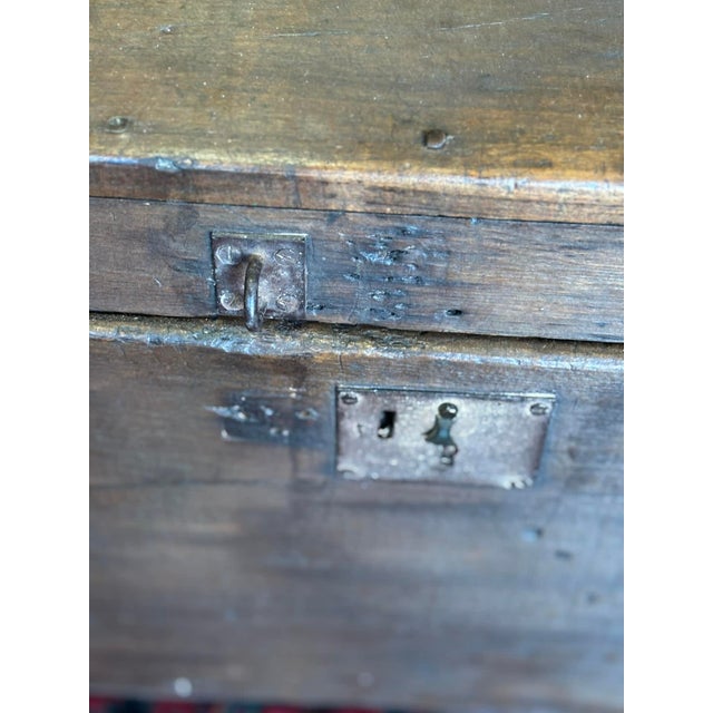 1900-1909 Primitive Wood Trunk For Sale - Image 4 of 12