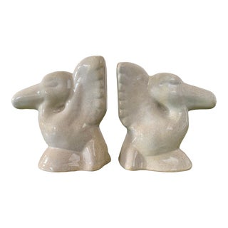Vintage Shearwater Pottery Pelican Bookends - a Pair For Sale
