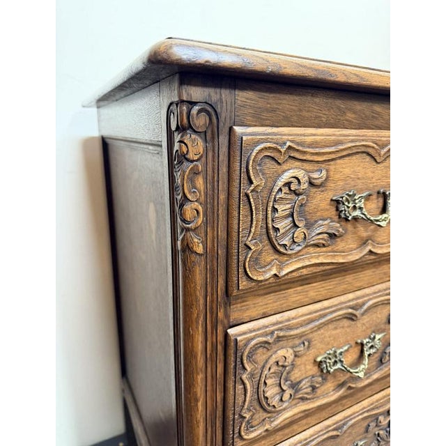 Brown French Oak Chest of Drawers For Sale - Image 8 of 10