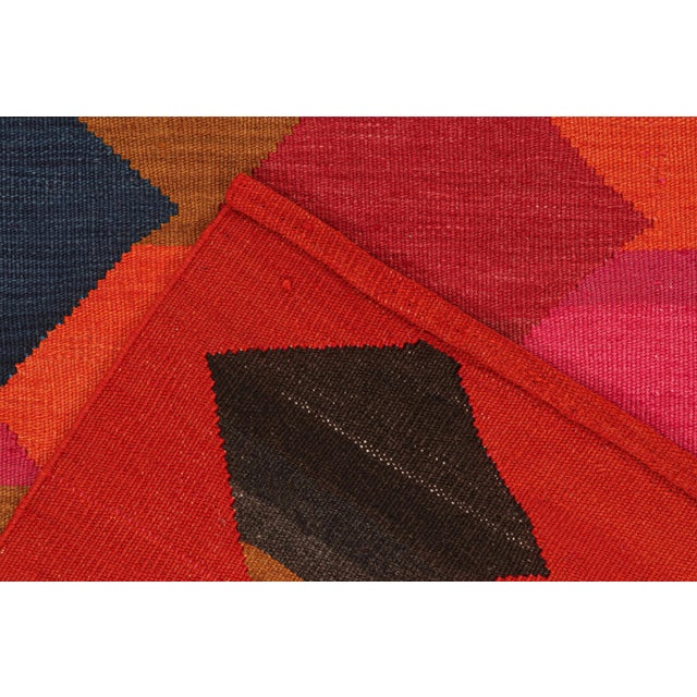 Textile Vintage Karadagh Persian Kilim in Polychromatic Diamond Patterns by Rug & Kilim For Sale - Image 7 of 7