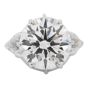 Vintage Igi Certified 9.54 Carat G/Vs1 Lab Grown Diamond Platinum Ring Size 6.75
