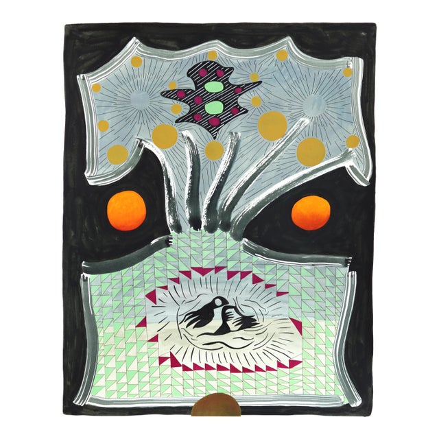 Untitled (Ppr385) - Colorful Vibrant Abstract Mixed Media Art on Paper Original Artwork by Max Manning For Sale