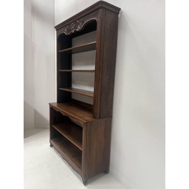 Louis XV Style 2-Part Wall-Mounted Bookcase in Oak, 20th Century For Sale - Image 15 of 16
