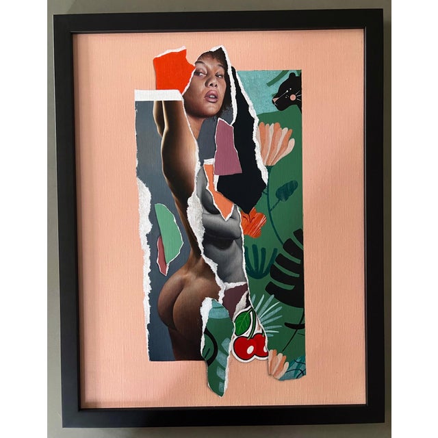 In "RemixD-6 (Peach Tea)," a striking juxtaposition of realism and abstraction unfolds through the layered composition....
