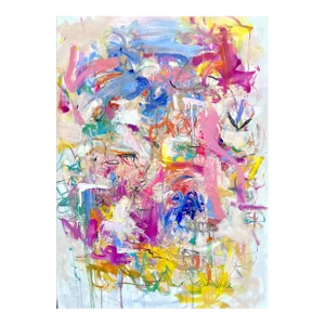 "Pastel Beach" Contemporary Original Abstract Acrylic Painting