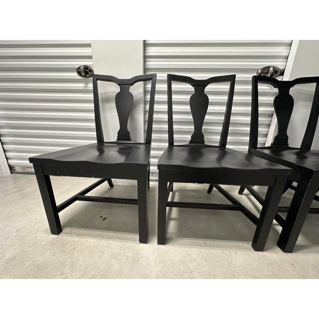 Ethan Allen Maddox Dining Chairs in Charcoal Finish- Set of 4 For Sale - Image 10 of 12