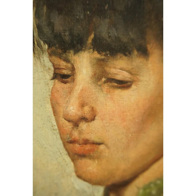 Giovanni Fattori, Portrait of a Woman, 19th Century, Oil Painting on Canvas, Framed For Sale - Image 14 of 18