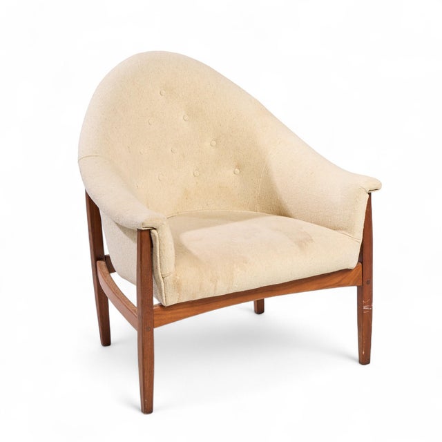 Milo Baughman for Thayer Coggin Mid Century Walnut Tufted Lounge Chair For Sale - Image 9 of 9
