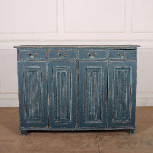 Good early 19th century Swedish painted linen cupboard. Wonderfully fitted interior with sliding trays. 1820. This piece...