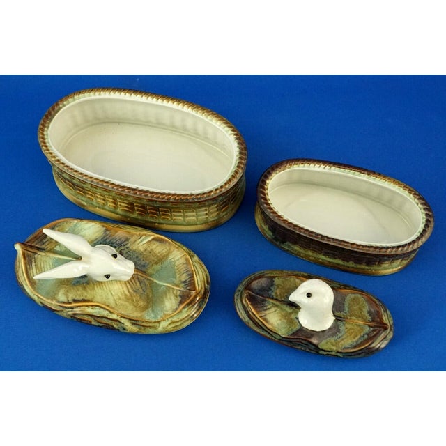 Goldenrod Vintage Porcelain Terrine Boxes for Chicken and Rabbit Pâté by Mancioli & C., 1960s, Set of 2 For Sale - Image 8 of 18
