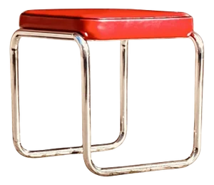 Bauhaus Modern Iconic Tubular Steel Stool Ottoman from Mauser Werke, Mod. RH1, Germany, 1935