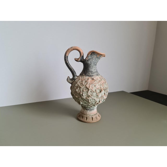 Brutalist Brutalist Terracotta Pitcher Vase, 1950 For Sale - Image 3 of 9