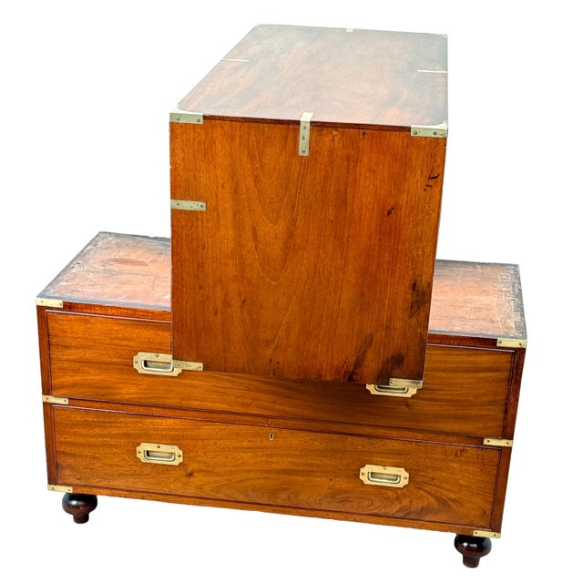 Military Campaign Camphor Wood Chest of Drawers, 1860 For Sale - Image 11 of 16