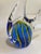 Mid 20th Century Vintage Blown Art Glass Fish Sculpture – Blue & Yellow Striped For Sale - Image 5 of 11
