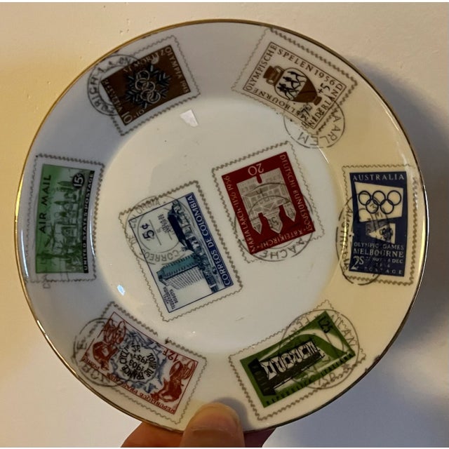 Mid-Century Modern Richard Ginori Italian Porcelain Dishes Decorated With World Postage Stamps - a Pair For Sale - Image 11 of 11