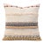 Rust & Indigo Textured Stripe Embroidered Cushion Cover For Sale