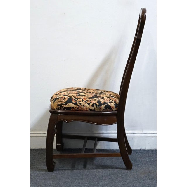 Late 20th Century Universal Furniture Burled Walnut Asian Chinoiserie Style Dining Side Chair For Sale - Image 5 of 9