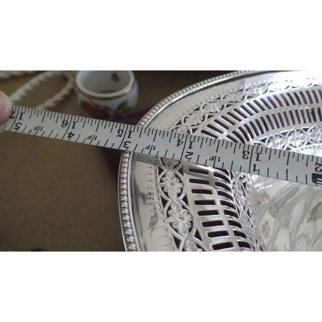 Silver Old Sheffield Oval Bowl Basket c 1800 For Sale - Image 8 of 9